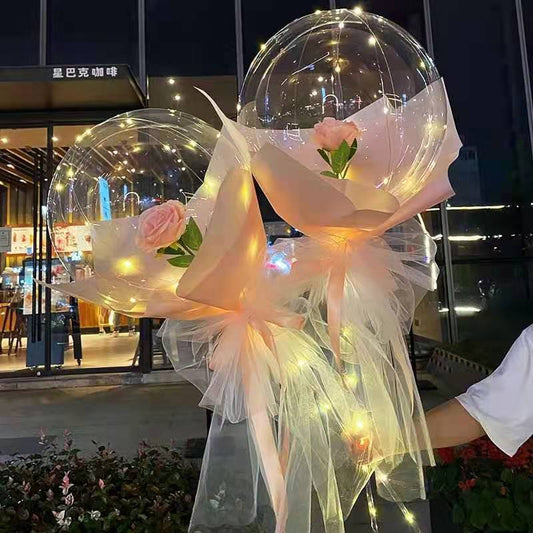 Globo Luminoso con Rosa para Enamoradas