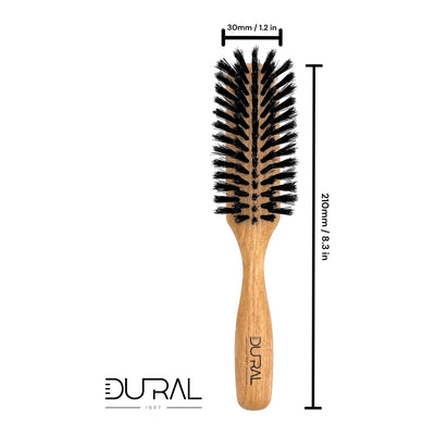 Dural Hair Brush 5 Rows Beech Wood Oiled Wild Boar Bristles - Tekeno