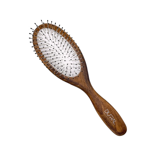 Dural Beech Wood rubber cushion hair brush with steel pins and plastic ball tips - Tekeno