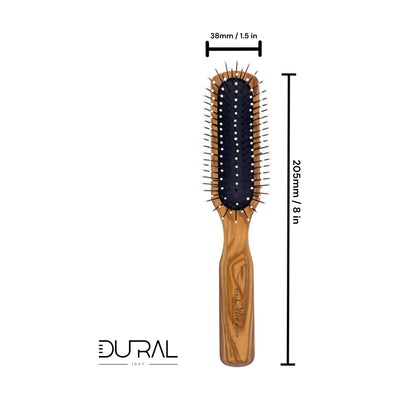 Dural Wooden Rubber Cushion Brush Steel Pins with Plastic Tips - Tekeno
