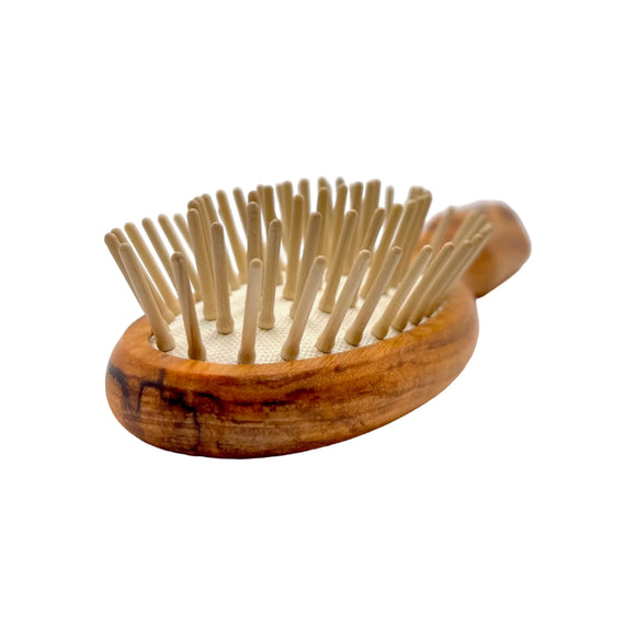 Escova de Cabelo Dural de Madeira de Oliveira com Almofada de Borracha e Pinos de Madeira