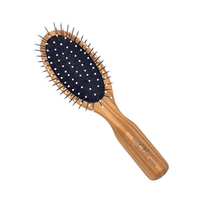 Dural Olive wood hair brush with rubber cushion, steel pins with ball tips - Tekeno