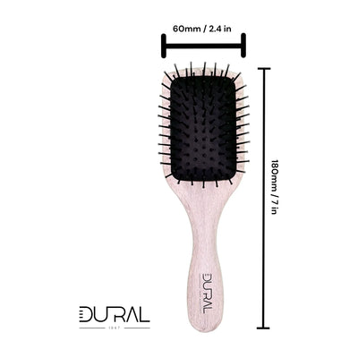 Dural Wooden Paddle Brush small Beech Wood Plastic pins with ball tips - Tekeno
