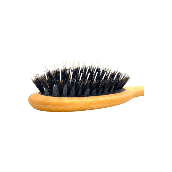 Escova de cabelo Dural Beech Wood com almofada de borracha, cerdas de javali e náilon