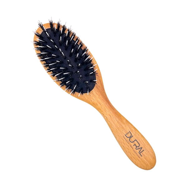 Dural Beech Wood rubber cushion hair brush with boar bristles and nylon - Tekeno