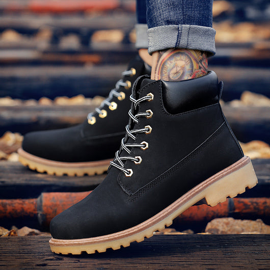 Botas Casuales Impermeables con Caña Alta y Cordones - Image 3