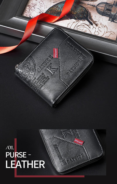 Billetera Vintage Bifold para Hombre - Estilo Europeo y Americano - Image 25
