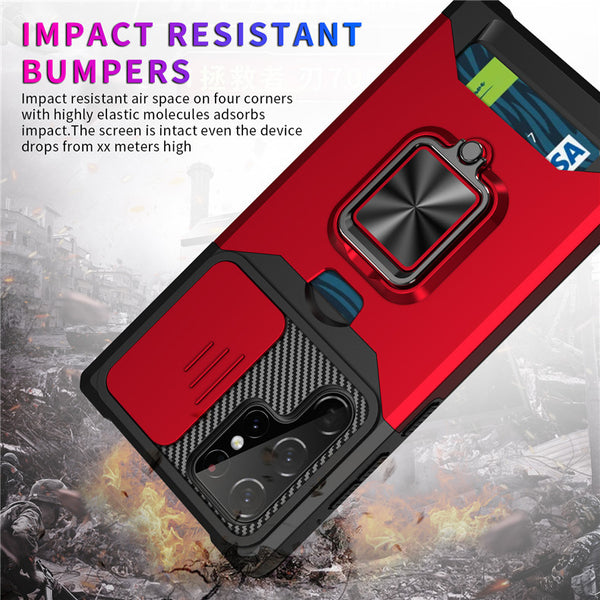 Funda Protectora con Ranura para Tarjeta y Ventana Deslizable