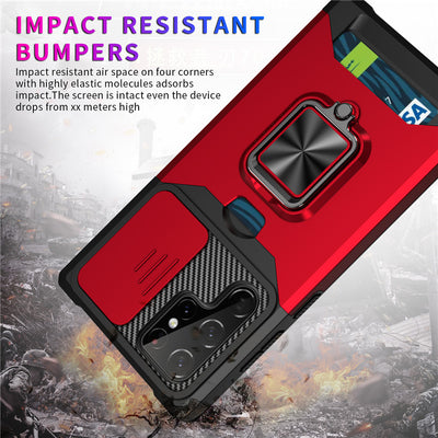 Funda Protectora con Ranura para Tarjeta y Ventana Deslizable