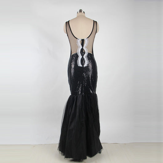 Vestido de Noche Elegante con Lentejuelas y Espalda Descubierta - Image 3