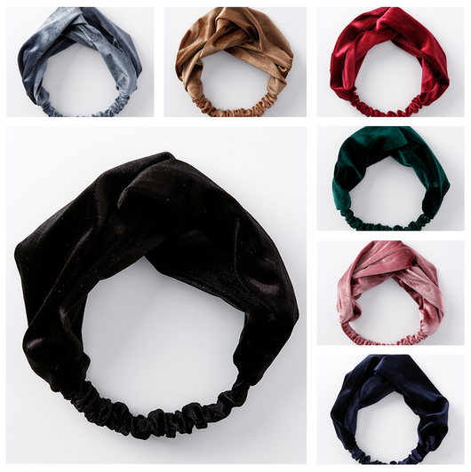 Diadema de Terciopelo Ancha con Diseño Cruzado y Banda Elástica - Image 13