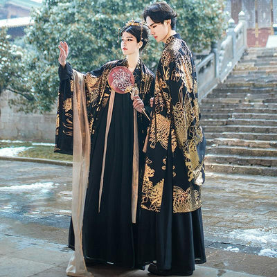 Conjunto de Traje Negro Brillante con Mangas Largas para Parejas - Image 10