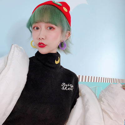 Blusa Otoño Invierno Manga Larga Corazón Luna Bordado Soft Girl - Image 5