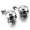 Aretes Calavera Punk Rock para Hombre y Mujer - Pequeños Studs de Plata