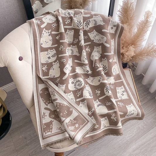 Bufanda Térmica para Gato Adorable con Tejido Jacquard Grueso