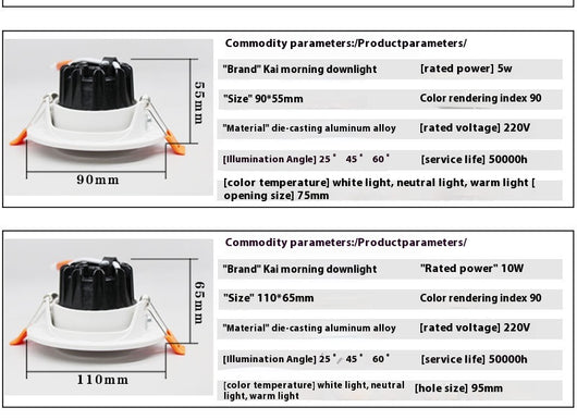 Foco Downlight LED COB Profesional para Techo 75mm - Image 8