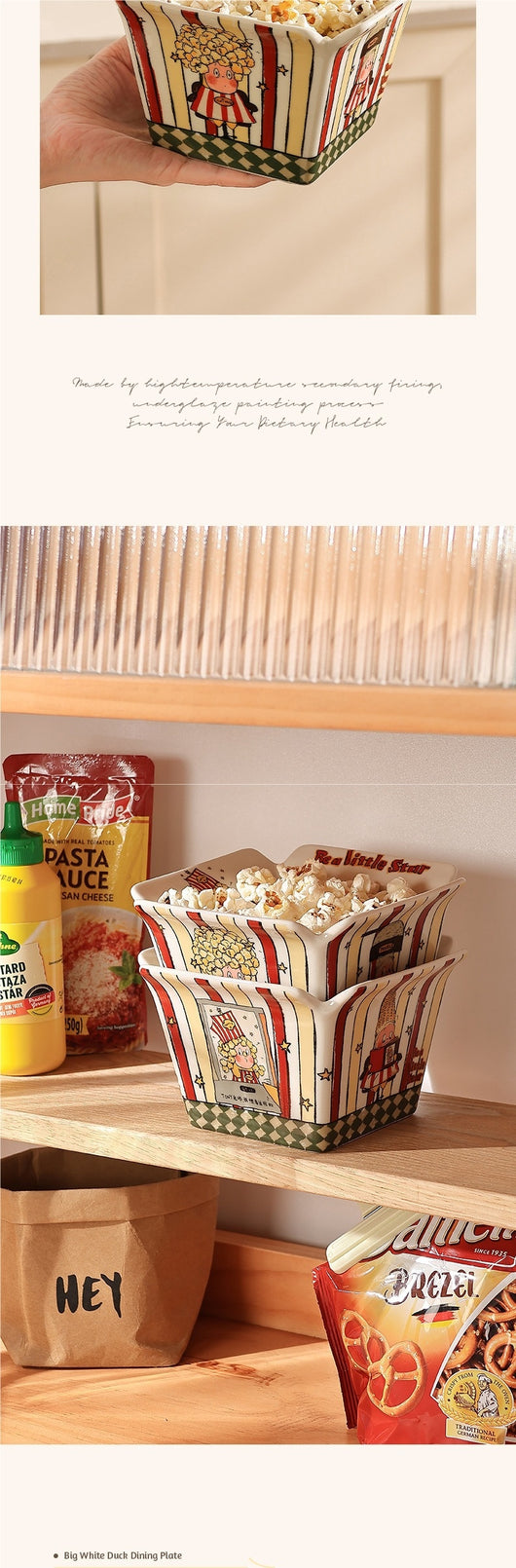 Cuenco de Cerámica Multifuncional para Palomitas y Frutas - Image 11