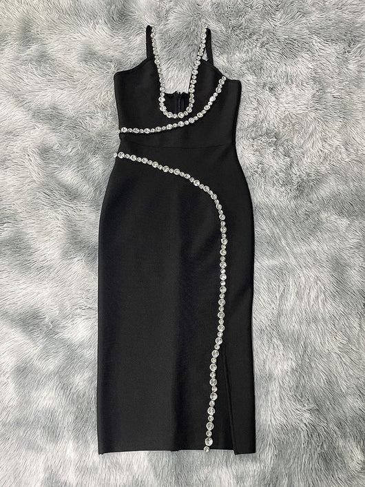 Vestido Bandage con Tirantes de Brillantes Dobles - Image 11