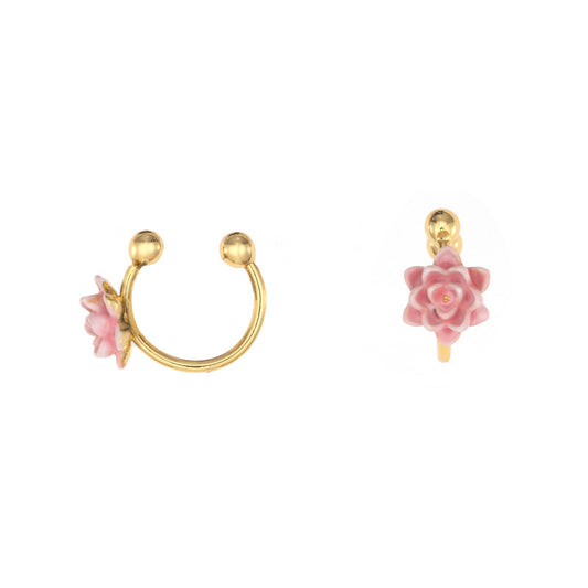 Aretes Clip Flor Chapados en Oro Real - Lujo Accesible y Estilo Delicado
