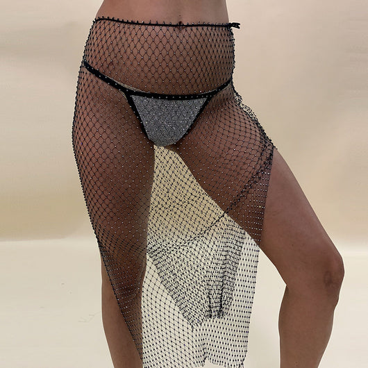 Traje de Baño Brillante con Diseño de Red de Pesca Tejida a Mano - Image 4