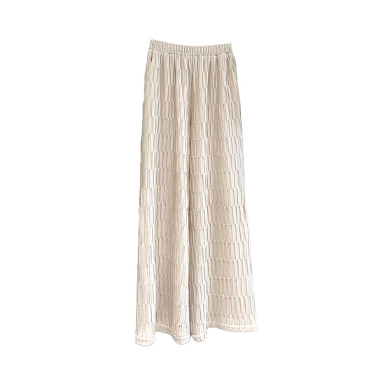 Pantalón Palazzo Plisado en Terciopelo Dorado - Elegancia Otoñal para Mujer - Image 9