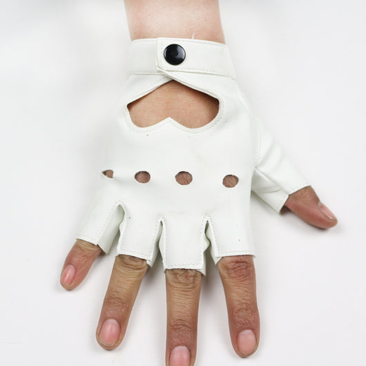 Guantes Hip-hop de Cuero Medio Dedo Performance DS - Image 6