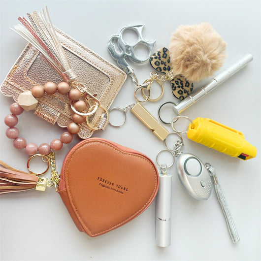 Set de Llavero Multiusos con Perfumero de Muñeca, Rotura de Cristal y Accesorios