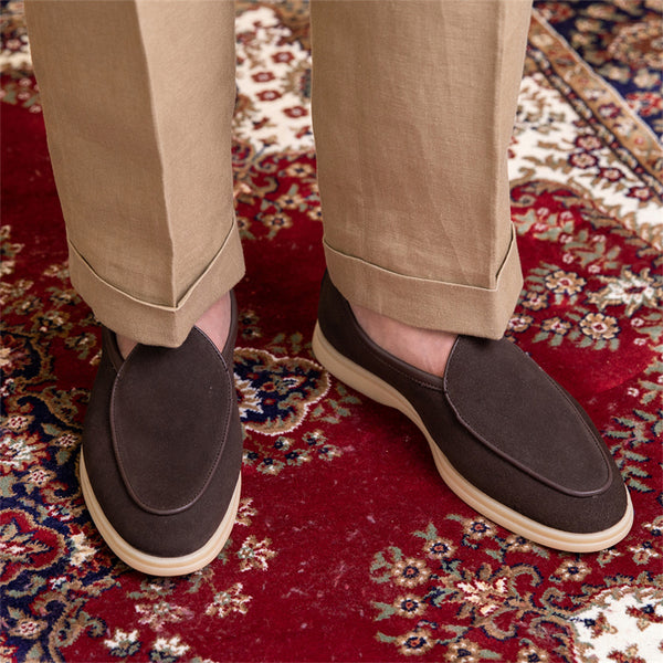 Zapatos Casuales de Ante para Hombre con Suela Gruesa de Goma