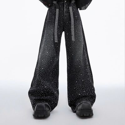 Jeans Retro Lavado con Cintas y Strass Brillantes - Image 8