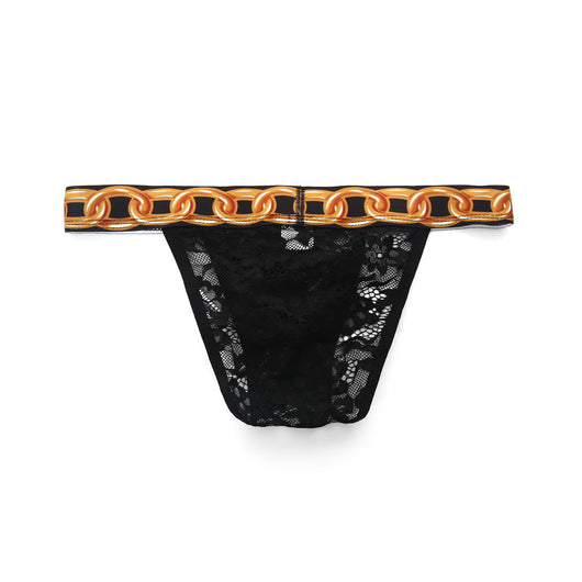 Tanga Masculino de Encaje 3D con Cadena Ajustable Transparente - Image 11