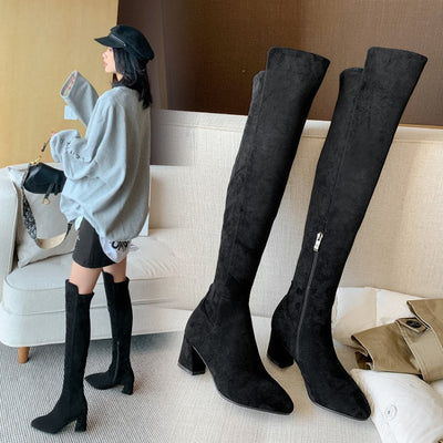 Botas de Invierno Caña Alta para Mujer con Forro Polar y Elástico - Image 7