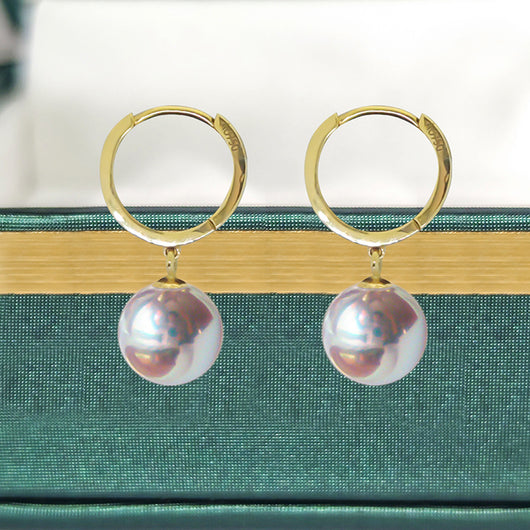 Aretes de Perla de Agua Dulce en Oro 18K AU750 - Image 8