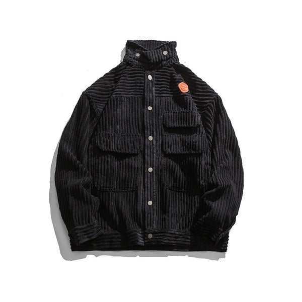 Chaqueta Vintage de Pana Bicolor con Múltiples Bolsillos