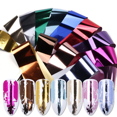 Adhesivos de Uñas Láser Holográfico Rosa Metal Espacial - Image 10