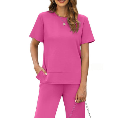 Blusa Suelta de Cuello Redondo Manga Corta para Mujer - Image 13