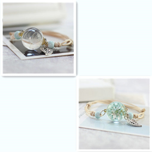 Pulsera Esfera de Cristal con Flores Secas - Diente de León y Estrellas - Image 14