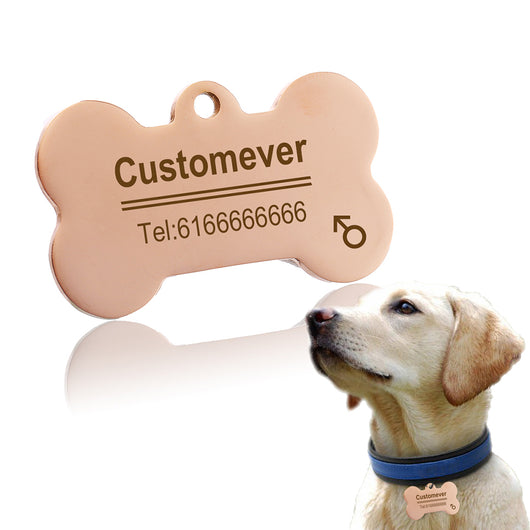Placa de Identificación Antiextravío para Mascotas en Acero Titanio