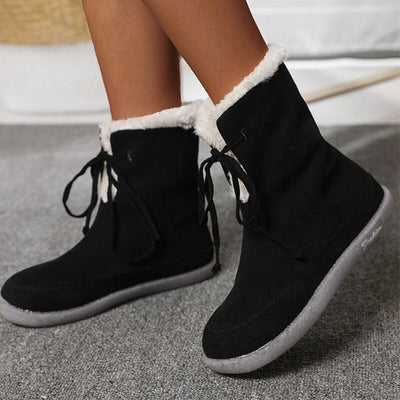 Botas de Felpa con Cordones Planos - Image 4
