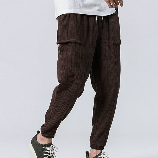 Pantalones Casuales de Doble Capa con Efecto Arrugado y Corte Acampanado - Image 14