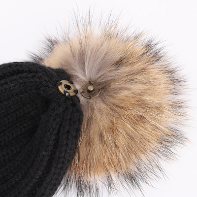 Conjunto de Gorro y Bufanda Infantil con Pompón de Piel Sintética - Image 5
