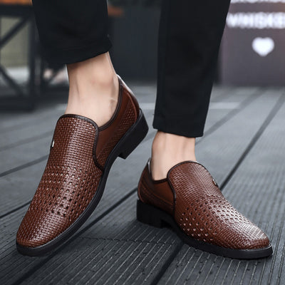 Zapatos de Cuero Hueco para Hombre Talla Grande - Calzado Empresarial Premium - Image 8