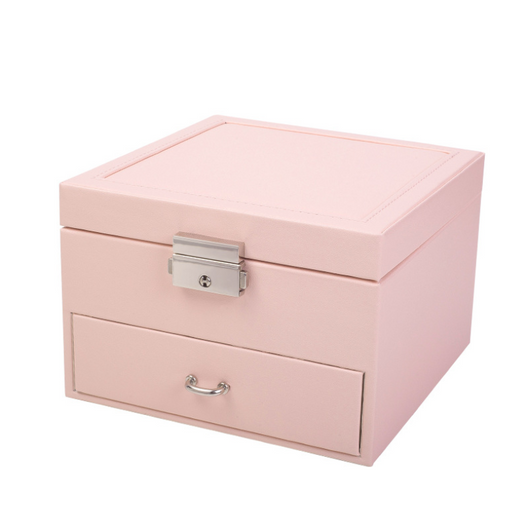 Caja Joyero Doble de Cuero PU Europeo - Organizador Elegante para Joyas - Image 3