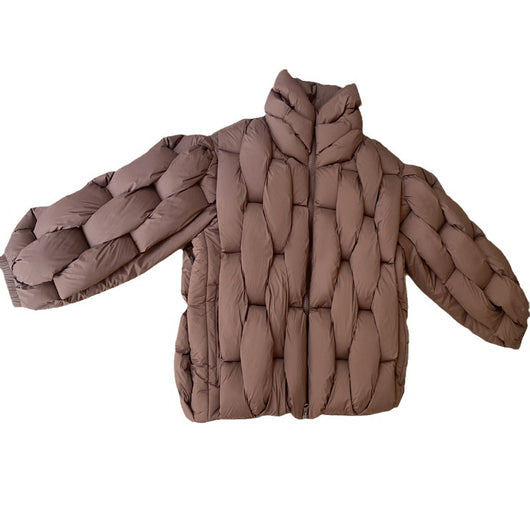 Chaqueta Acolchada de Algodón Tejido Torsionado Talla Grande - Image 5