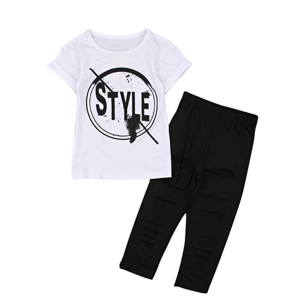 Conjunto de dos piezas para niña: blusa manga corta y pantalón largo - Image 11