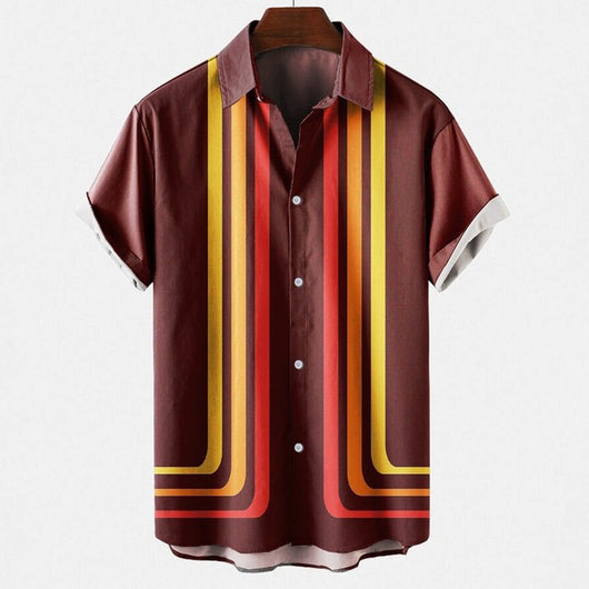 Camisa Suelta Estampada de Manga Corta para Hombre - Image 12