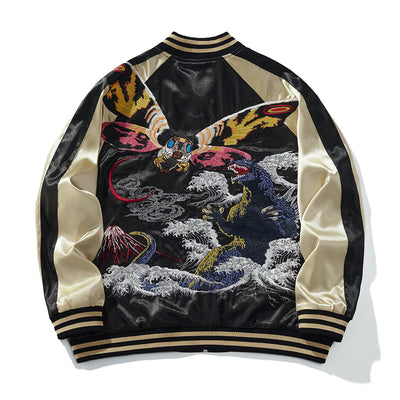 Chaqueta Béisbol Casual Hombre con Bordado de Dragón - Streetwear Premium - Image 2
