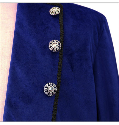 Esmoquin Vintage de Terciopelo Dorado con Cuello de Pie - Image 13