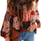 Blusa con Mangas Abullonadas Estampada