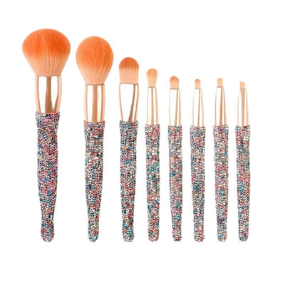 Set de 8 Brochas de Maquillaje Lujo con Diamantes Incrustados - Image 5