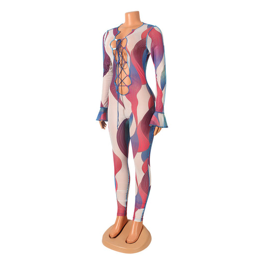 Jumpsuit Elegante de Malla Transparente con Mangas Largas - Image 13